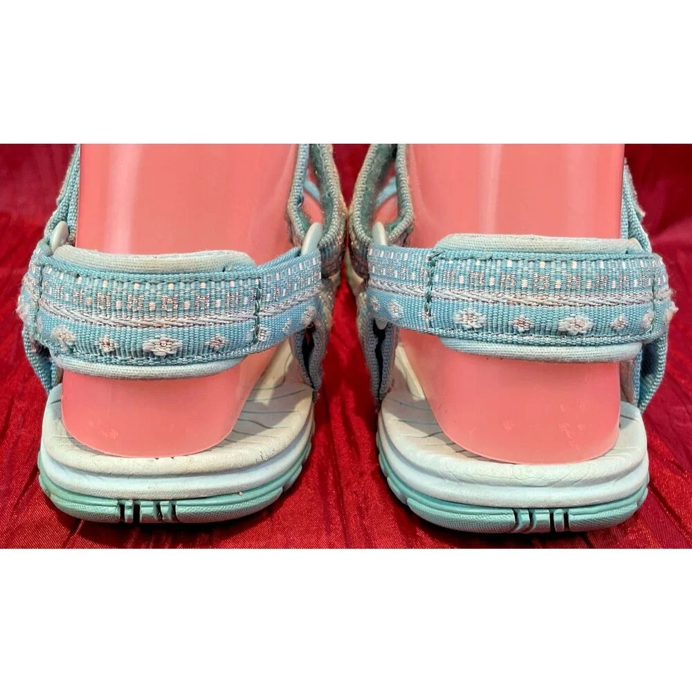 Girls Teva Carolina Blue Slingback Surf Beach Sandals Shoes sz 5